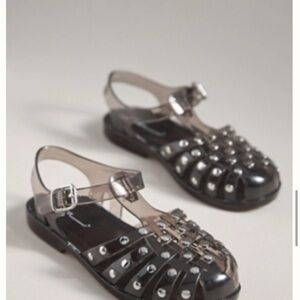 Black Studded Jelly Shoes